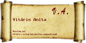 Vitáris Anita névjegykártya