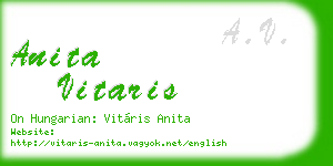 anita vitaris business card